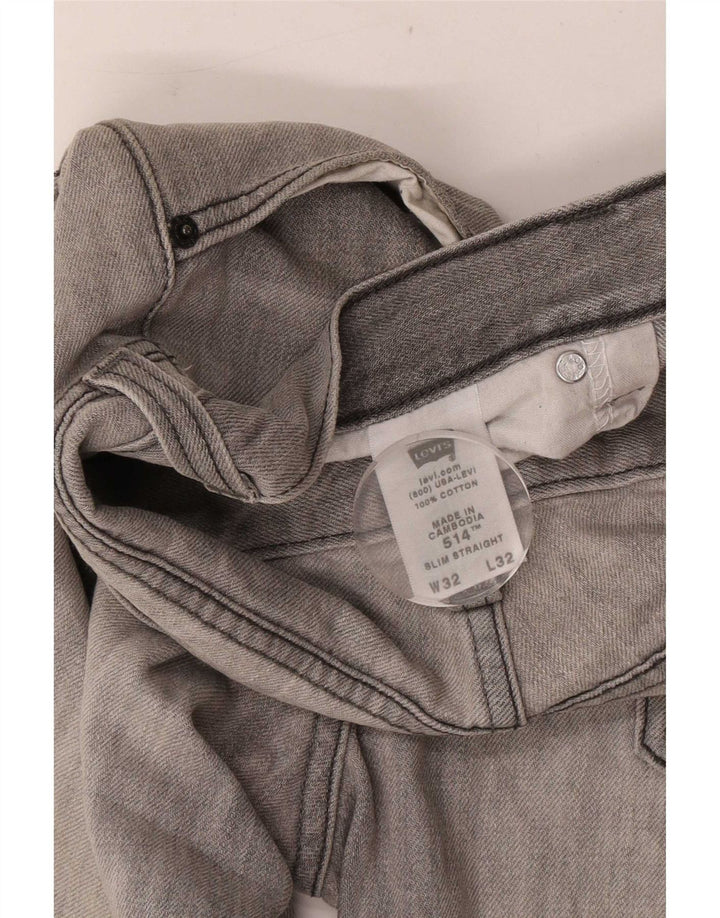 Levi's Jean Slim Droit 514 Homme W32 L32 Gris Coton