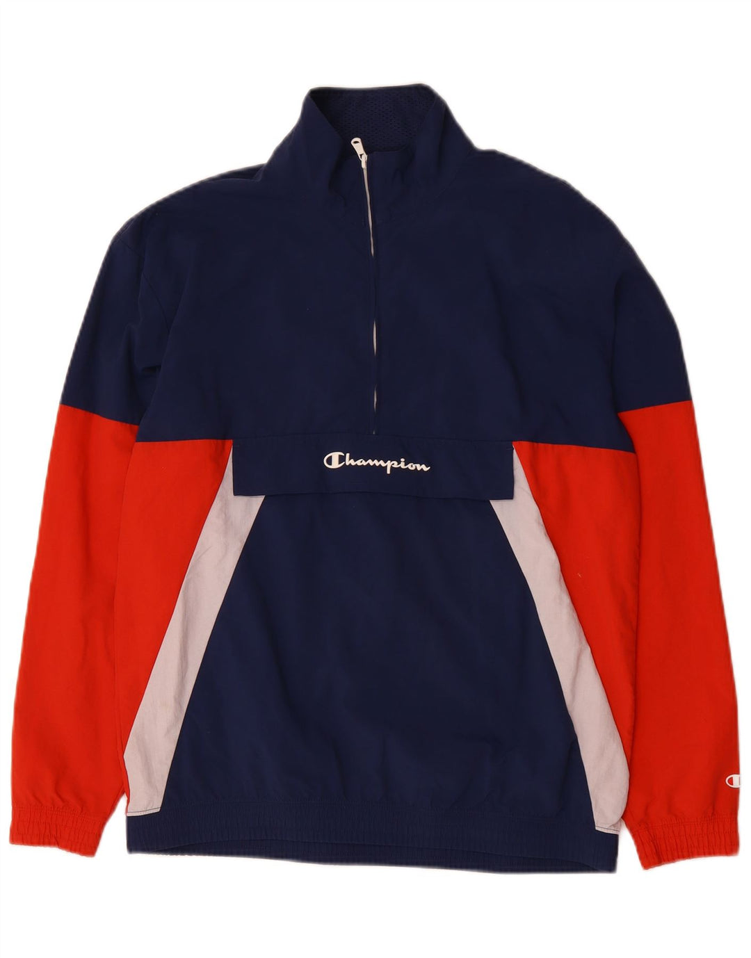 Champion Veste Anorak Homme UK 38 Medium Bleu Marine Colorblock Polyamide