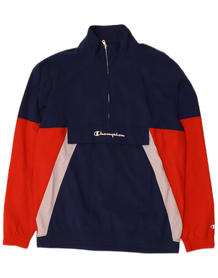 Champion Veste Anorak Homme UK 38 Medium Bleu Marine Colorblock Polyamide
