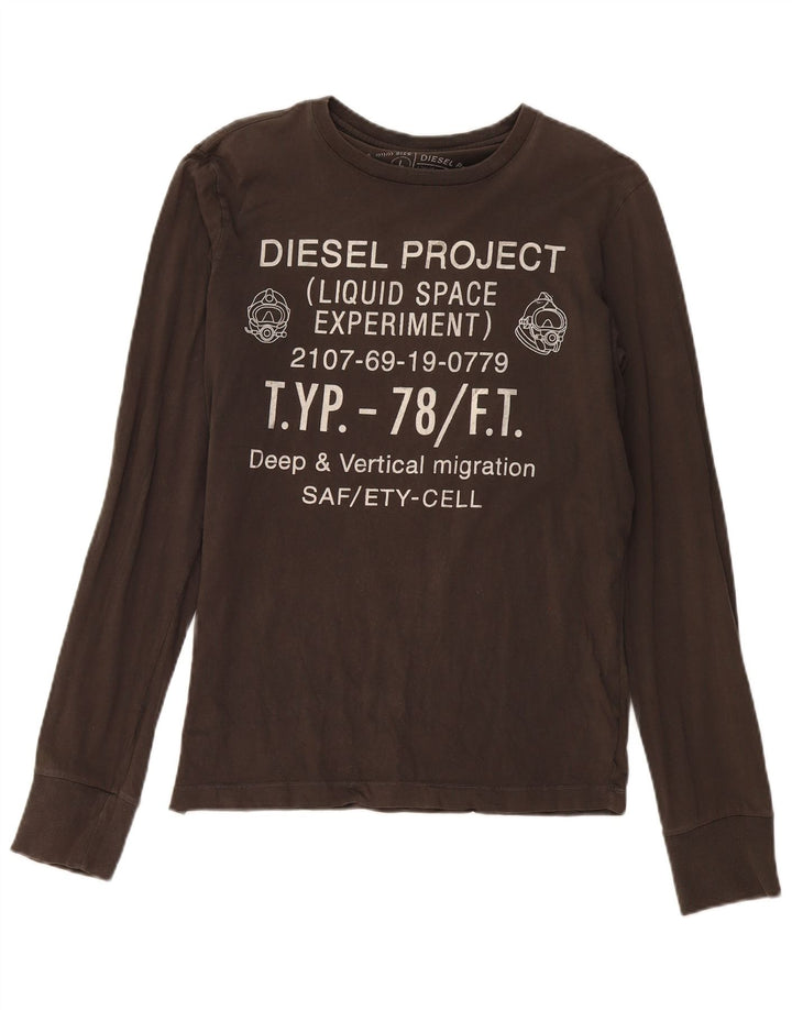 Diesel Haut graphique à manches longues pour hommes en coton kaki grand