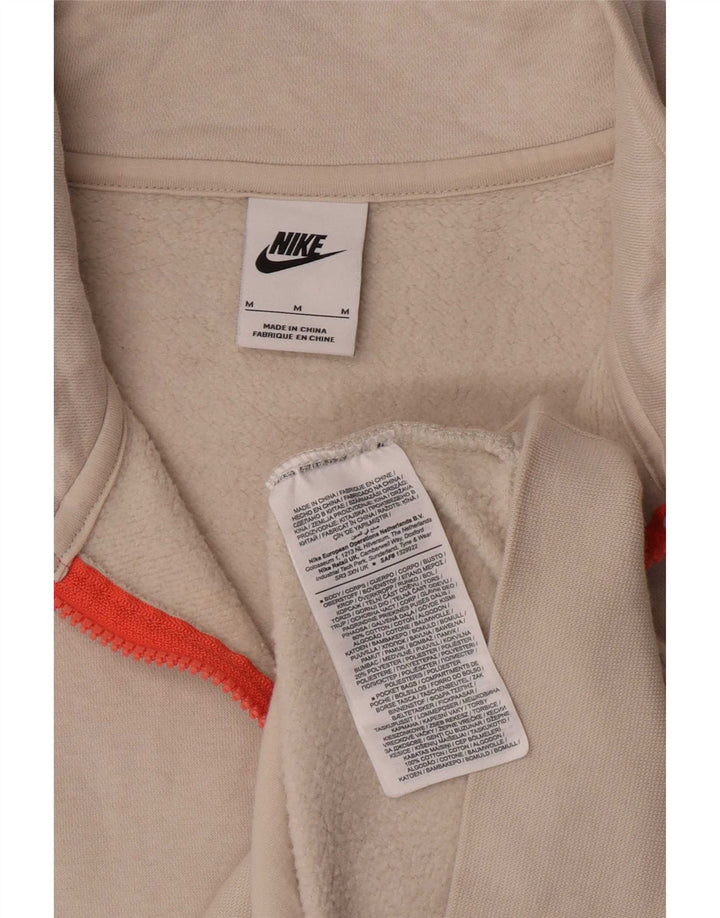 Nike Sweat-shirt à col zippé en coton blanc cassé moyen pour homme