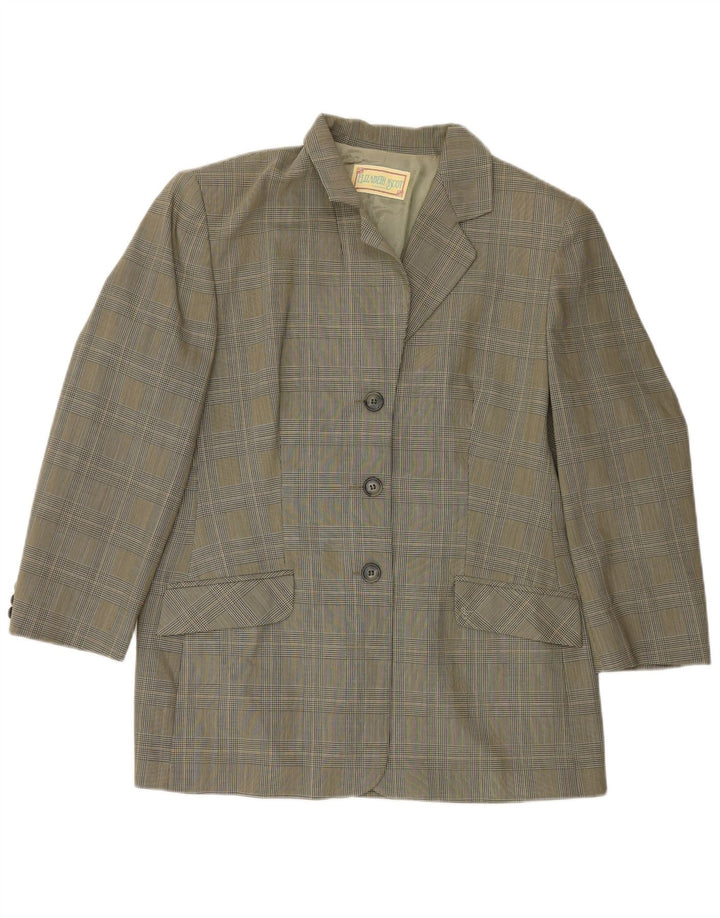 Elizabeth Ascot Veste blazer à 3 boutons pour femme UK 18 XL pied-de-poule vert