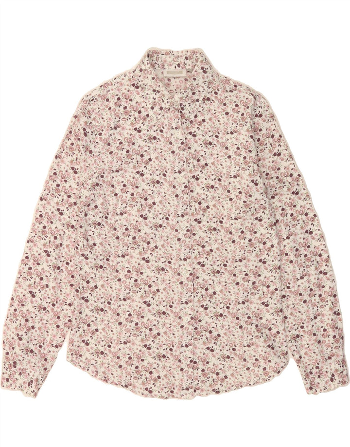 TIKIDA Womens Shirt UK 12 Medium Pink Floral Cotton Vintage TIKIDA and Second-Hand TIKIDA from Messina Hembry 