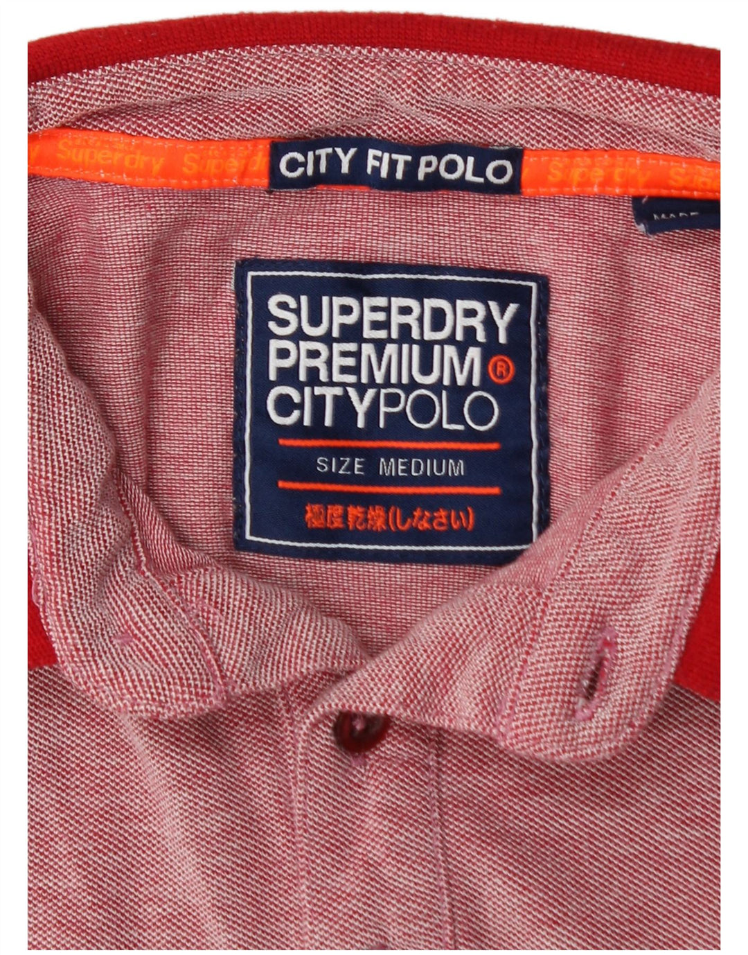 SUPERDRY Polo City Fit Homme Rouge Moyen Moucheté Coton