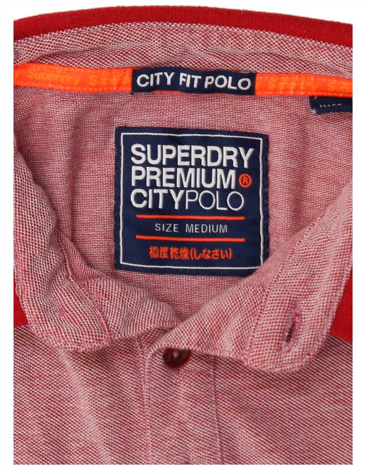 SUPERDRY Polo City Fit Homme Rouge Moyen Moucheté Coton