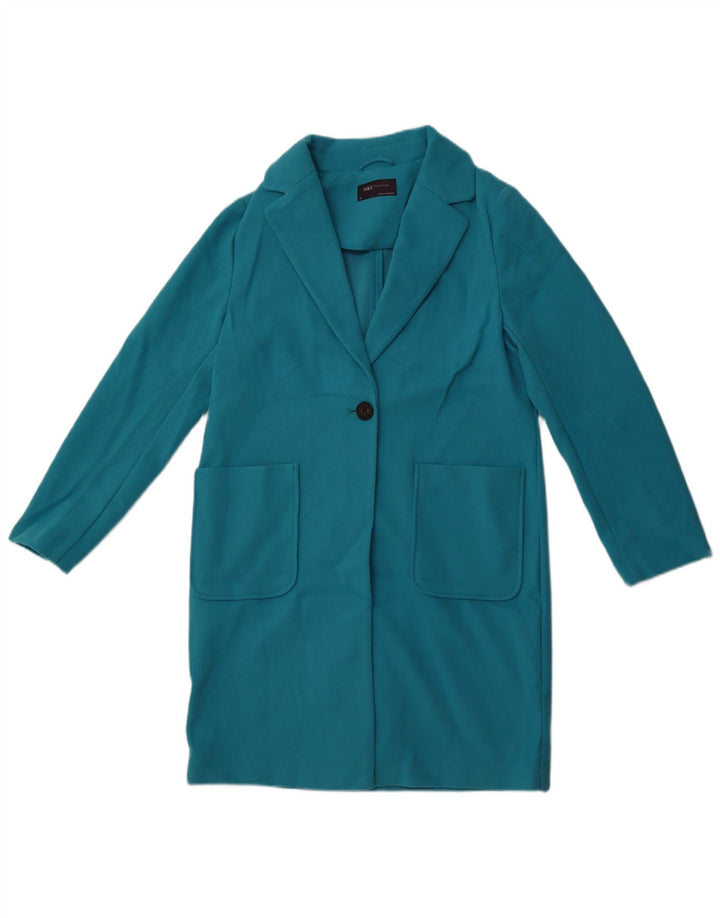 MARKS & SPENCER Manteau Femme UK 10 Petit Bleu Polyester