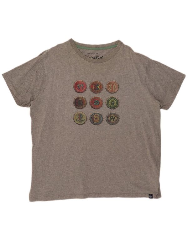 Weird Fish T-Shirt graphique homme haut 4XL gris moucheté coton