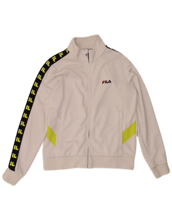 Fila Veste de Survêtement Graphique Homme Blanc Moyen Polyester Colorblock