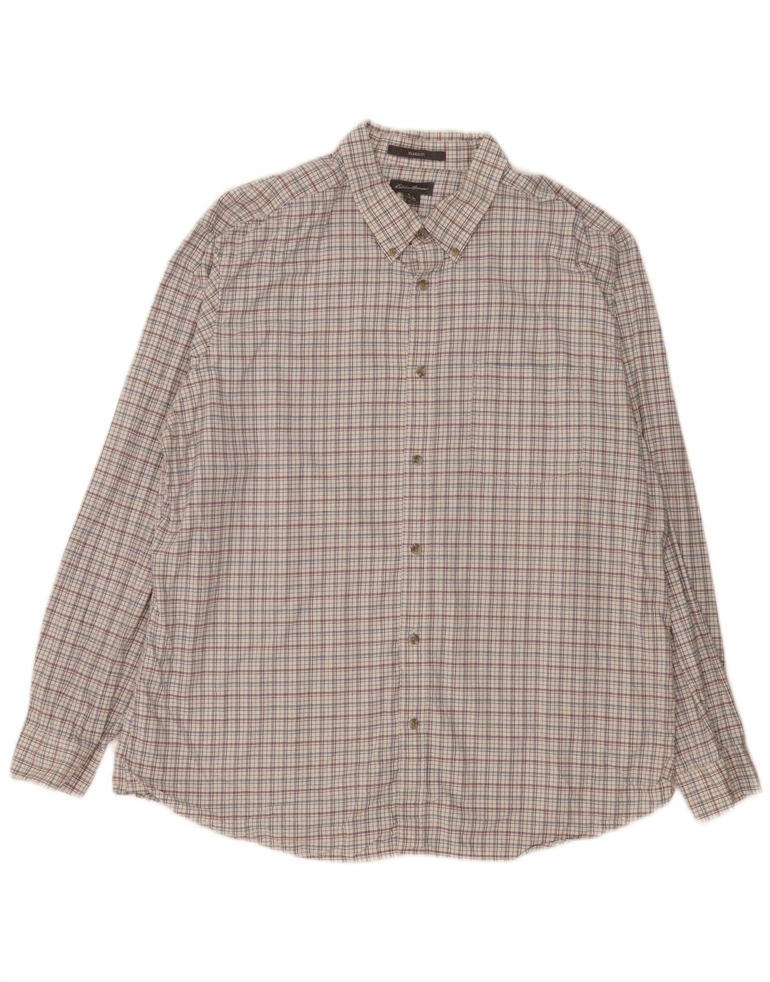 Eddie Bauer Chemise décontractée pour homme XL en coton à carreaux blancs