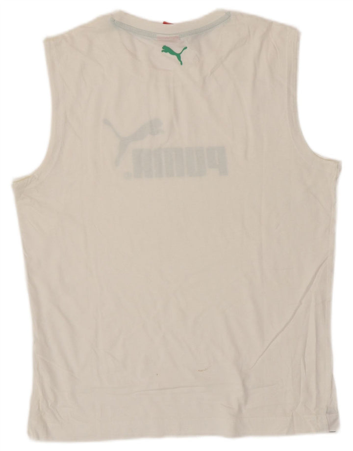 Puma Débardeur Graphic Homme Blanc Moyen