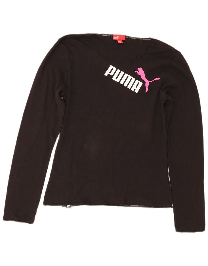Puma Haut graphique à manches longues pour femme UK 10 Small Noir
