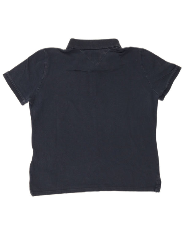 Tommy Hilfiger Polo Femme UK 12 Bleu Marine Moyen Coton