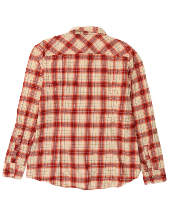 Eddie Bauer Chemise en flanelle pour femme UK 14 Coton à carreaux rouge moyen