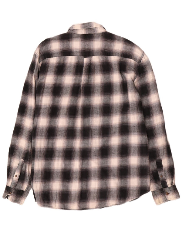 Chaps Chemise en flanelle pour homme 2XL Gris à carreaux en coton