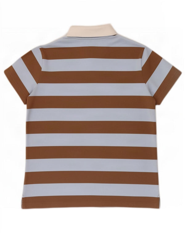 Tommy Hilfiger Polo Rugby Femme UK 20 2XL Coton Rayé Marron