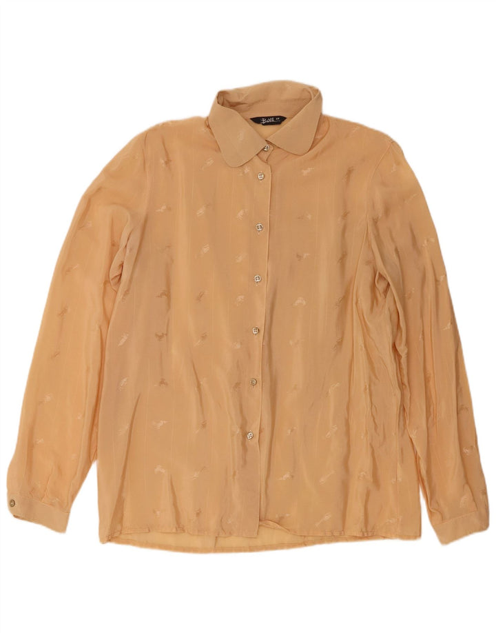 Barth Chemisier à manches longues à motif abstrait pour femme IT 42 Beige moyen