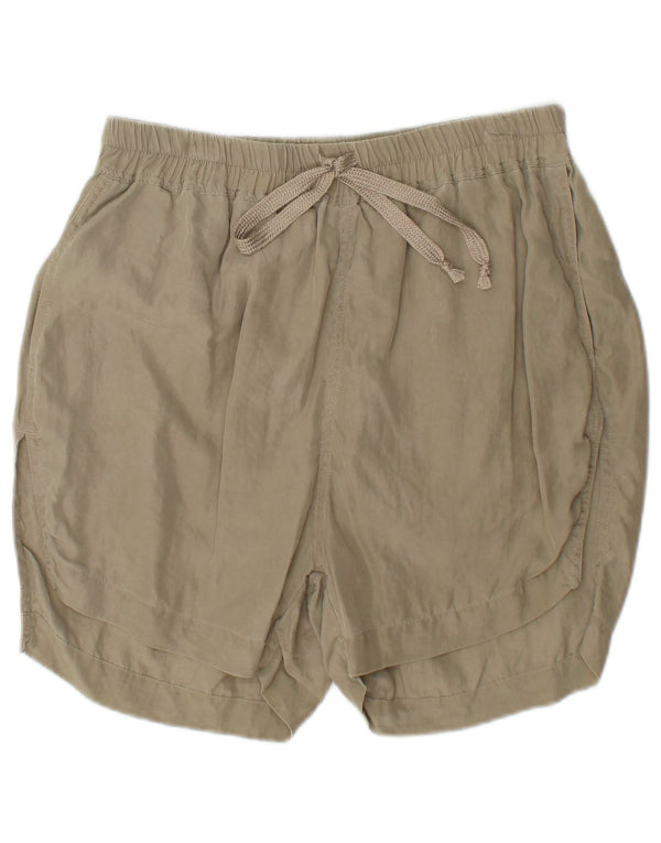 Zara Womens High Waist Casual Shorts Small W26  Khaki Lyocell