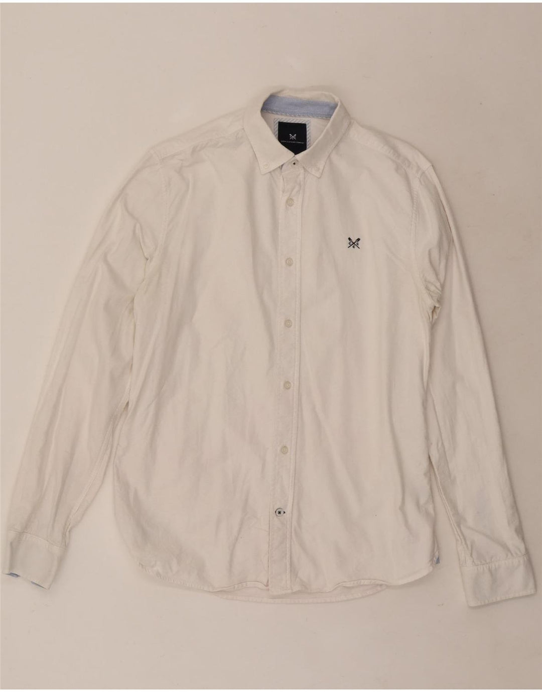 Crew Clothing Chemise Slim Fit pour Homme en Coton Blanc Petit