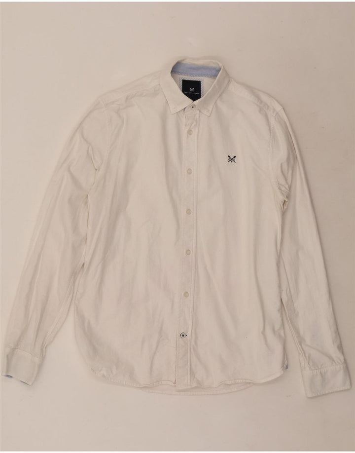 Crew Clothing Chemise Slim Fit pour Homme en Coton Blanc Petit