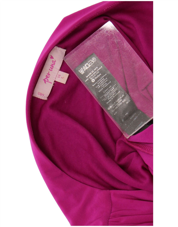 PER UNA Robe fourreau à manches 3/4 pour femme UK 44 Large Rose Polyester