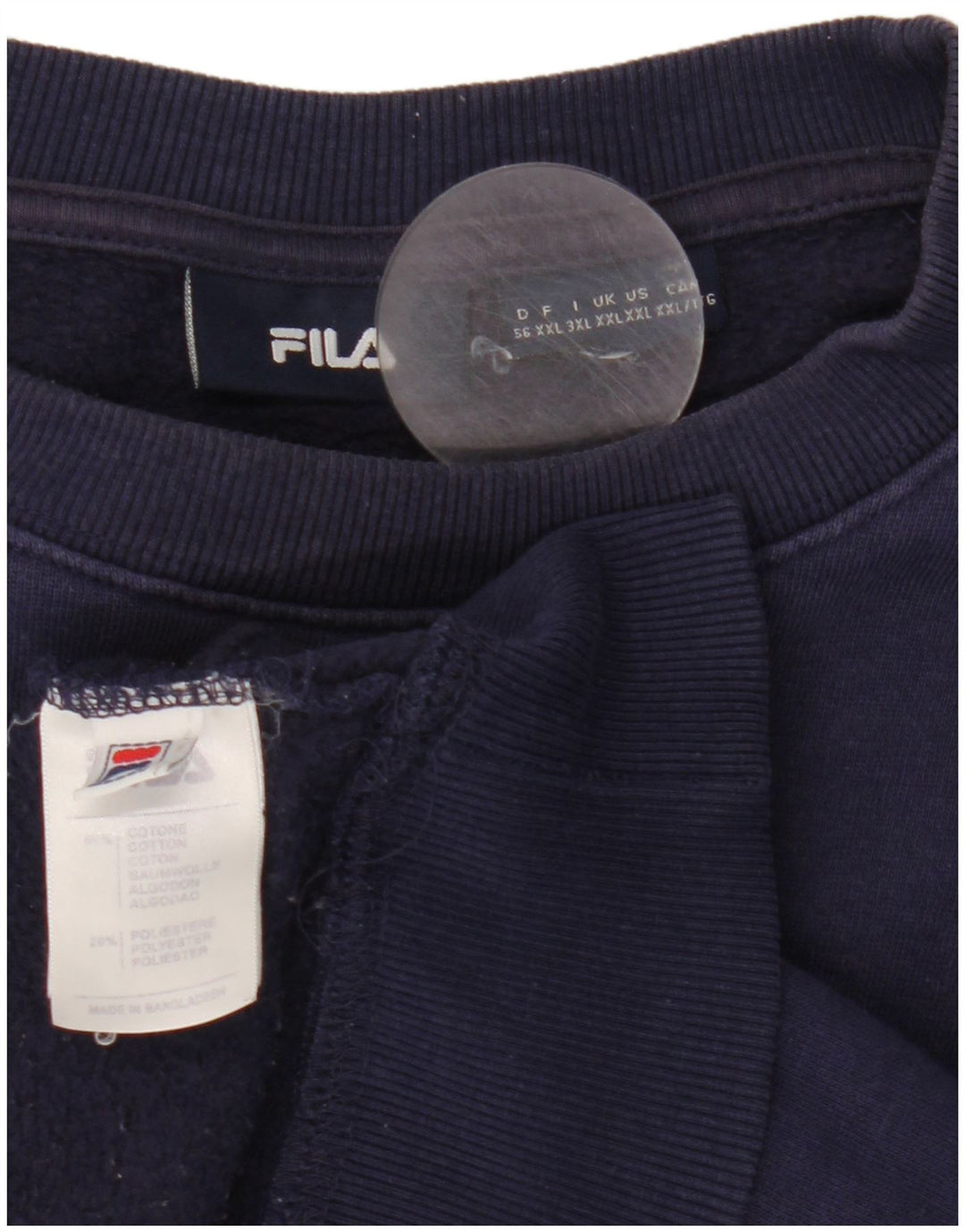 Fila Sweat-shirt graphique pour homme en coton bleu marine 2XL