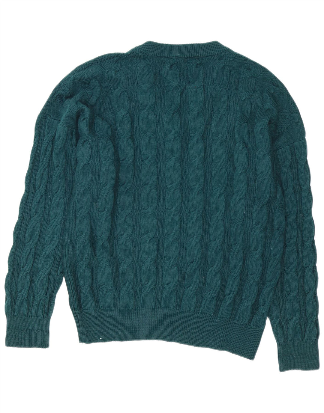 Fila Pull col V pour homme IT 52 Large laine vierge verte
