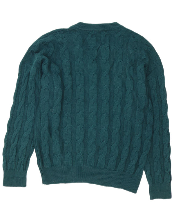 Fila Pull col V pour homme IT 52 Large laine vierge verte
