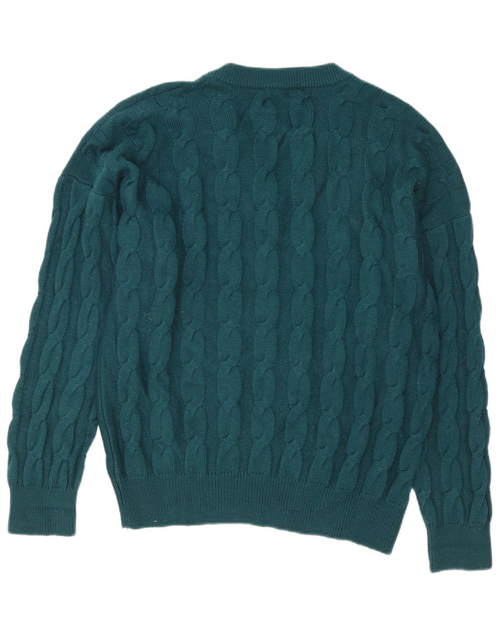 Fila Pull col V pour homme IT 52 Large laine vierge verte