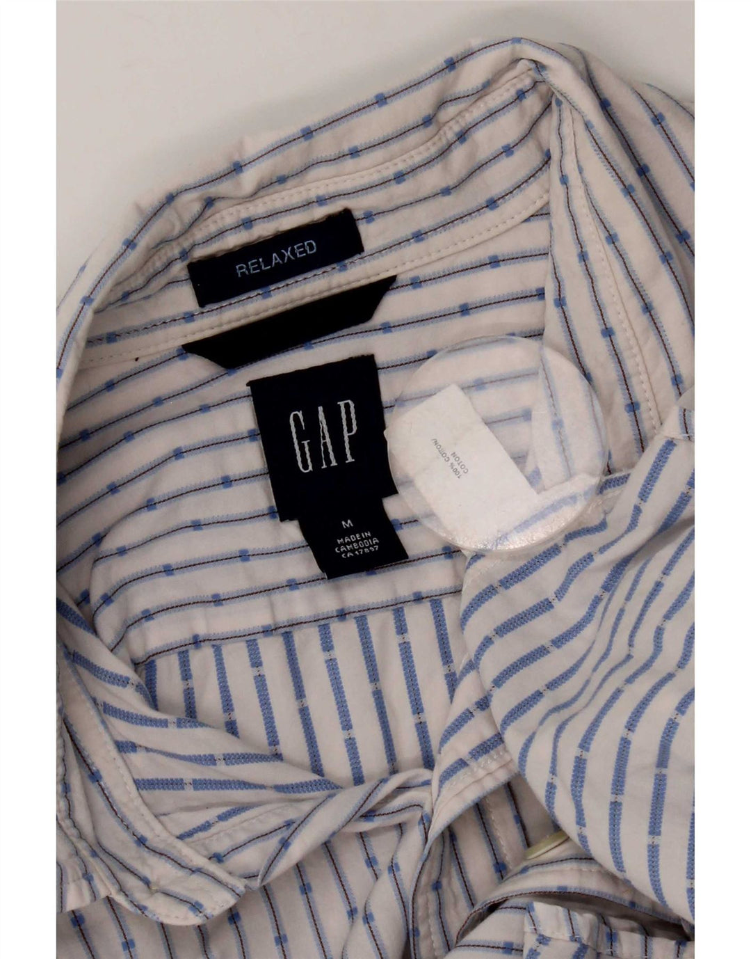 Gap Chemise décontractée à manches courtes pour homme en coton rayé blanc moyen