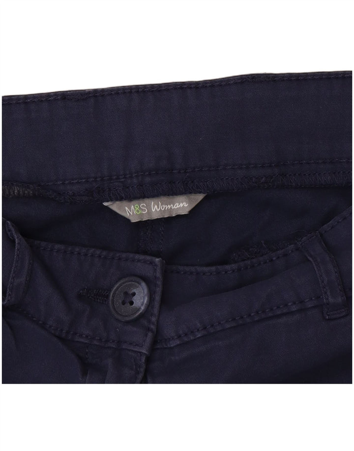 Marks & Spencer Pantalon Chino Slim Femme W32 L27 Bleu Marine