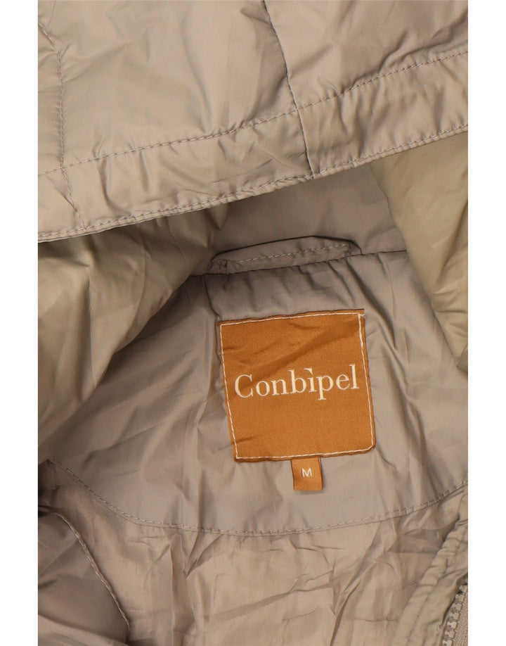 CONBIPEL Womens Hooded Padded Jacket UK 14 Medium Grey Nylon