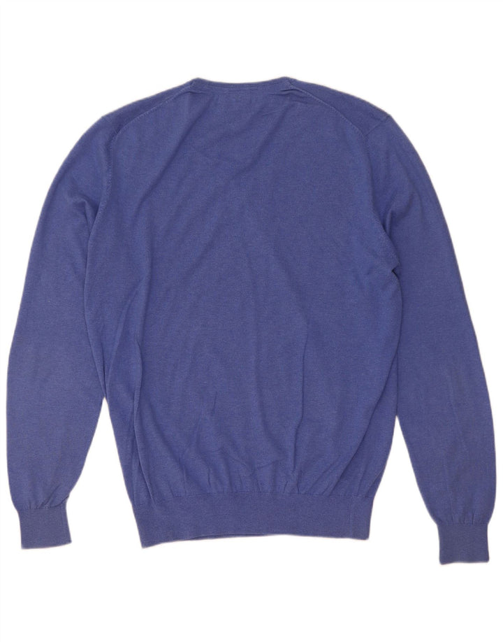 Massimo Dutti Pull col V Homme Bleu Moyen Coton