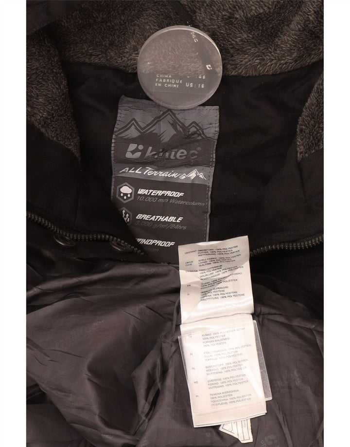 Killtec Manteau coupe-vent à capuche pour femme UK 16 Large Noir Polyester