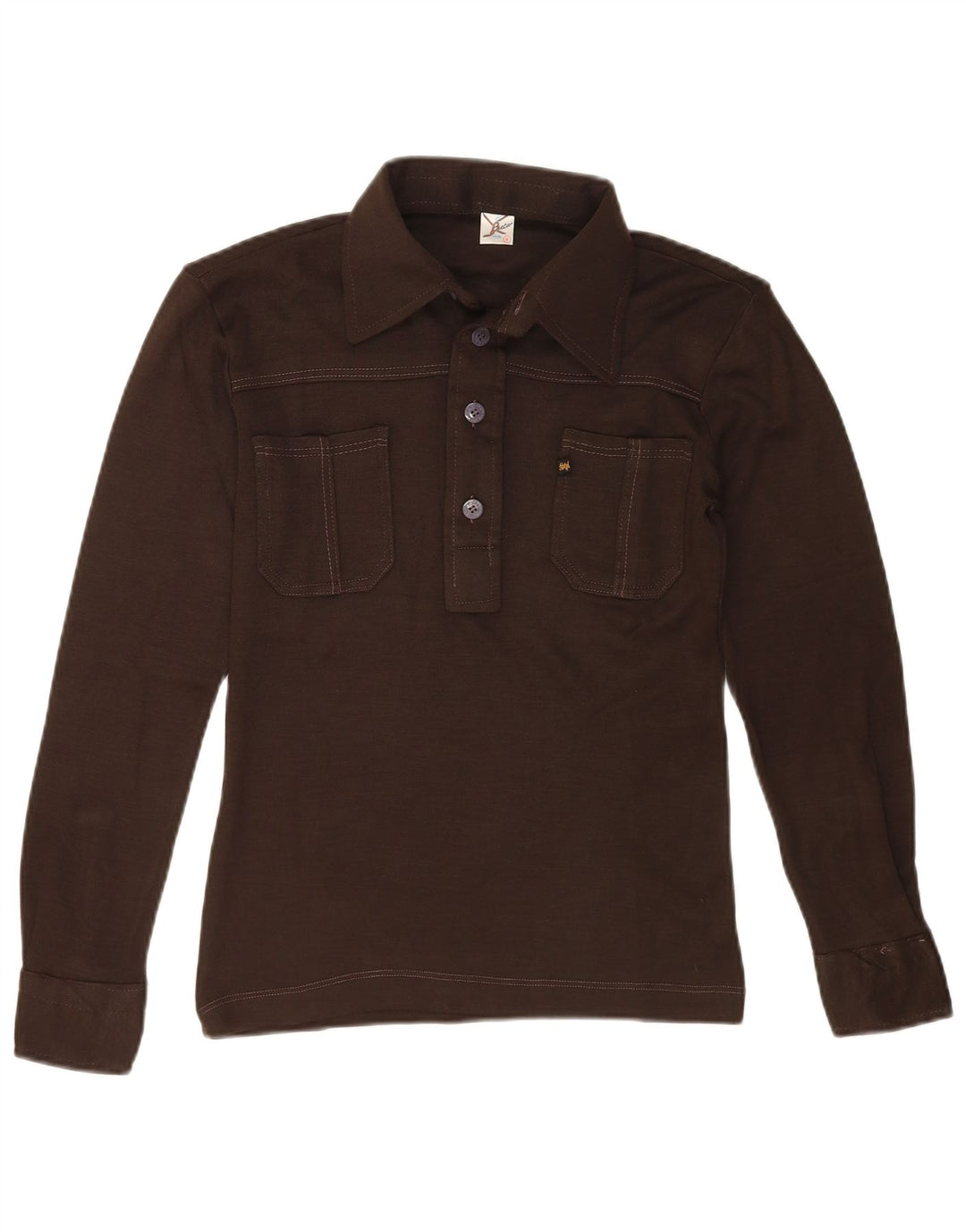 BETA Polo à manches longues pour homme Petit marron