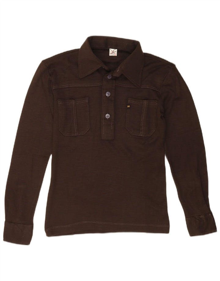 BETA Polo à manches longues pour homme Petit marron