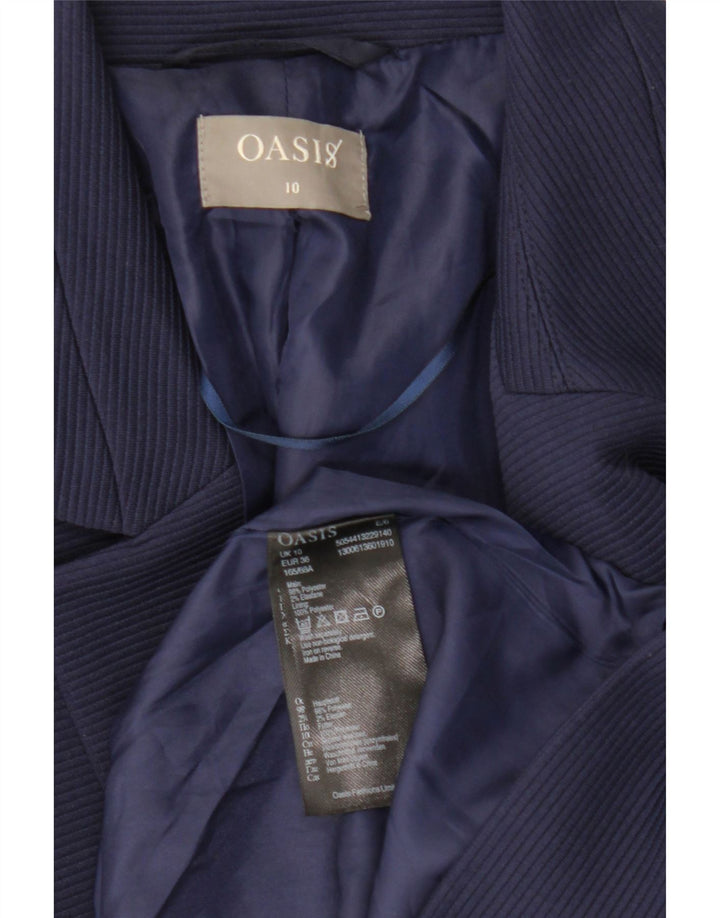 Oasis Veste Blazer Ouverte Femme UK 10 Petit Bleu Marine Polyester