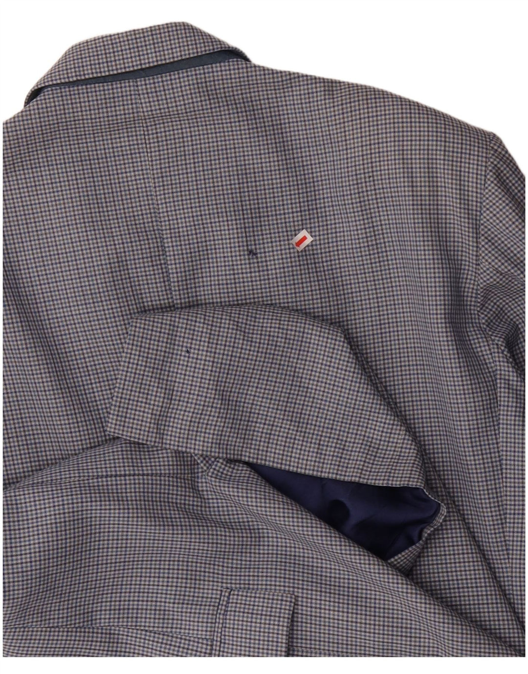 VINTAGE Veste Blazer 2 Boutons Homme IT 50 Grande Laine à Carreaux Bleu