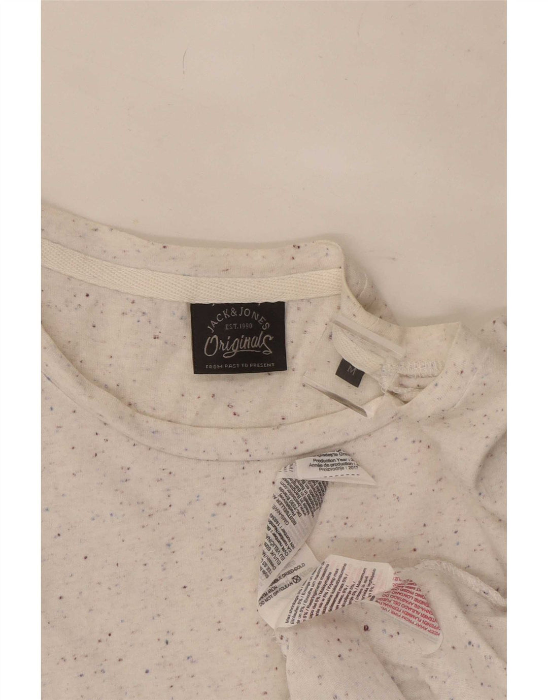 Jack & Jones T-Shirt Homme Blanc Moucheté Coton
