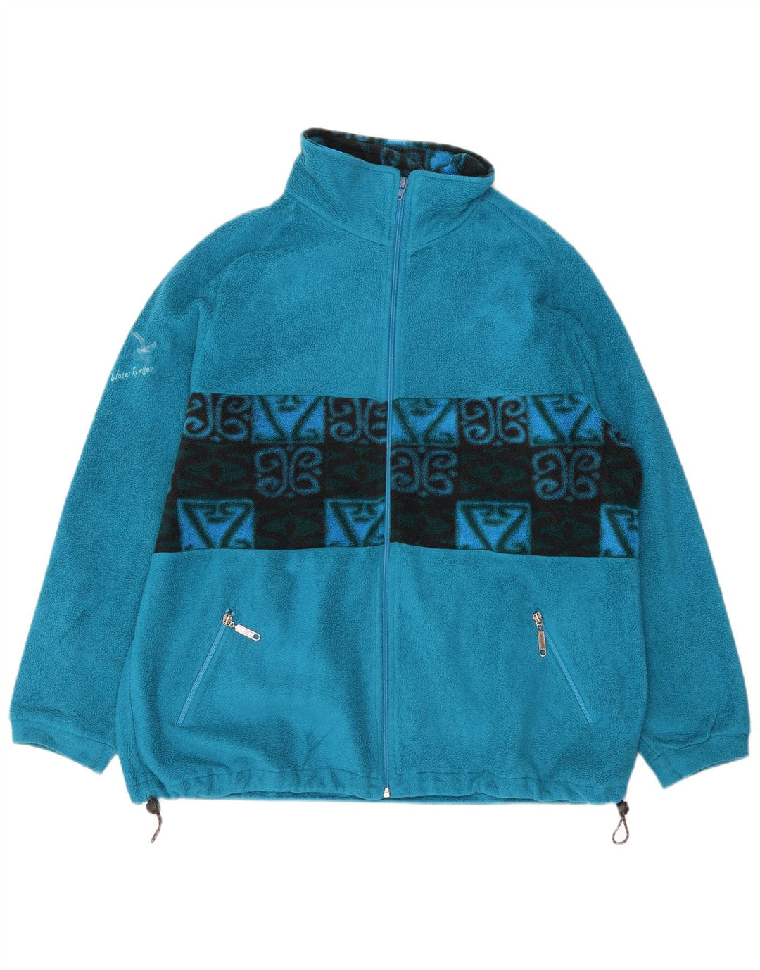 SALEWA Veste Polaire Homme UK 42 XL Bleu Géométrique Polyester