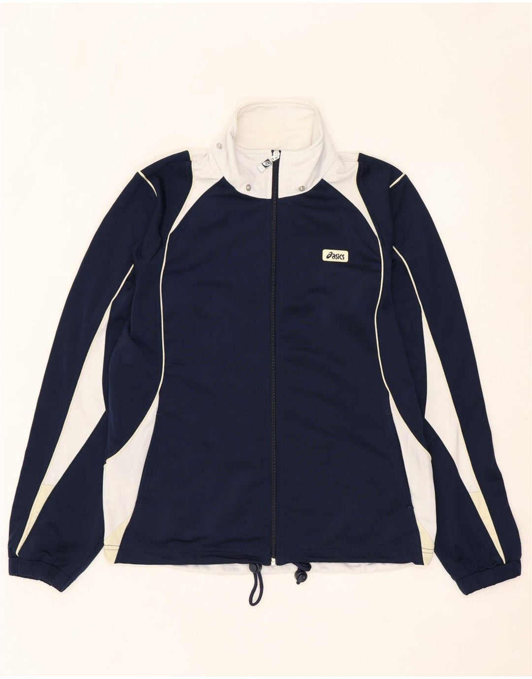 ASICS Veste de survêtement pour homme Small Bleu marine Colorblock Polyester