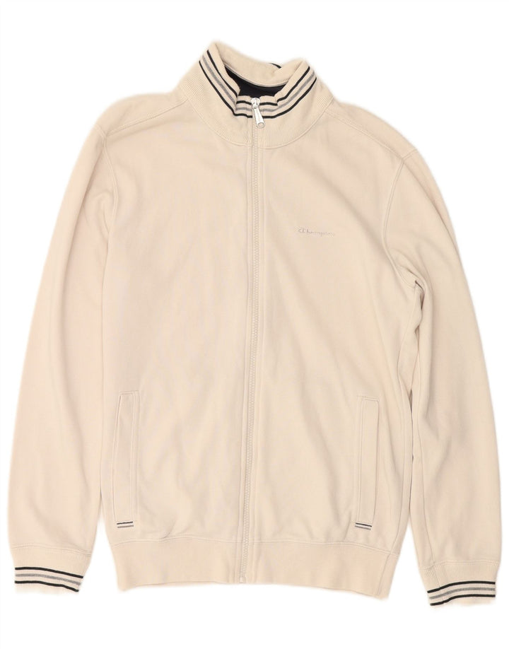 CHAMPION Veste de Survêtement Homme Petit Blanc Cassé Coton