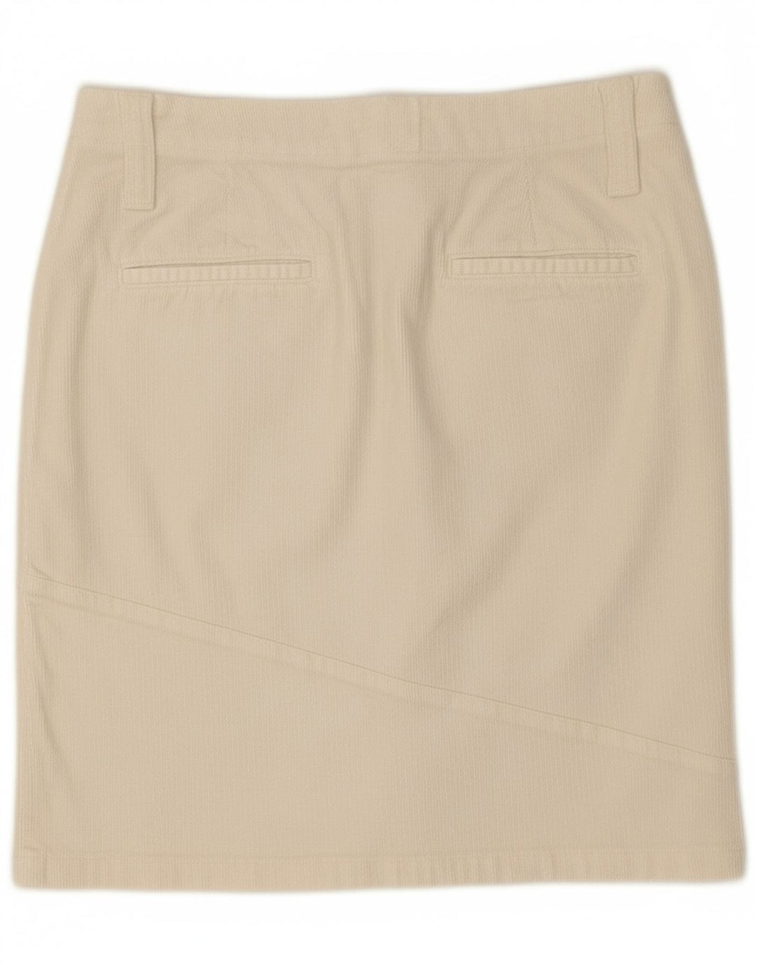 BENETTON Womens Corduroy Skirt IT 42 Medium W30 White Cotton