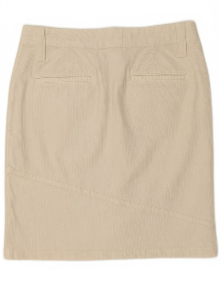 BENETTON Womens Corduroy Skirt IT 42 Medium W30 White Cotton