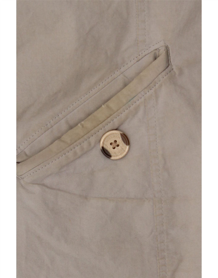 Woolrich Manteau rembourré à capuche pour femme UK 44 Gris moyen Coton
