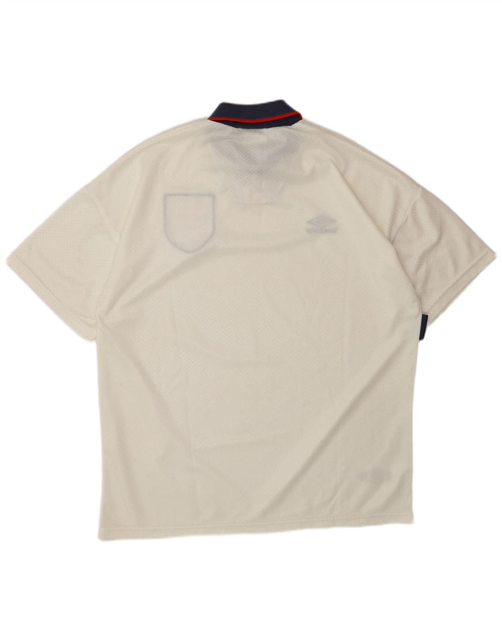 UMBRO Polo Graphique Angleterre 1993-1994 Domicile XL Homme Blanc Polyester