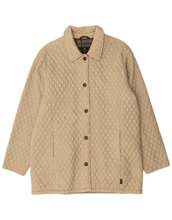 Barbour Manteau matelassé pour femme UK 16 Large Beige Polyamide