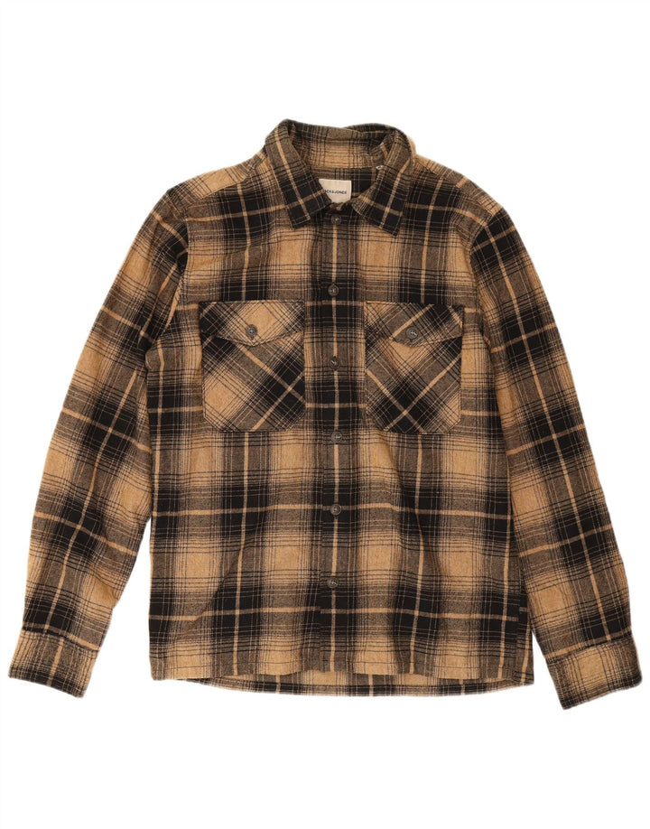 Jack & Jones Chemise en Flanelle Homme Marron Moyen à Carreaux en Coton