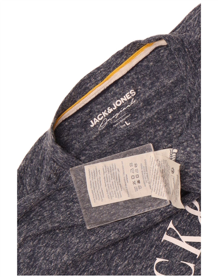 Jack & Jones T-Shirt Graphique Homme Grand Bleu Marine Moucheté Polyester