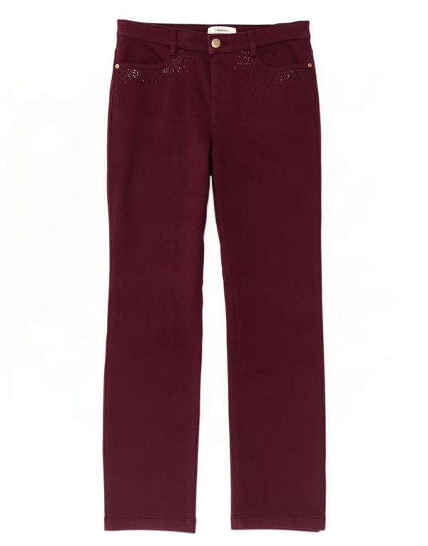 Marks & Spencer Pantalon droit décontracté pour femme UK 12 Medium W30 L28 Violet