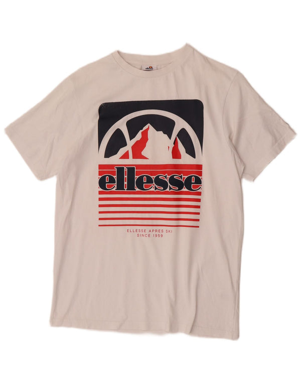 Ellesse T-Shirt Graphique Homme Petit Blanc Coton